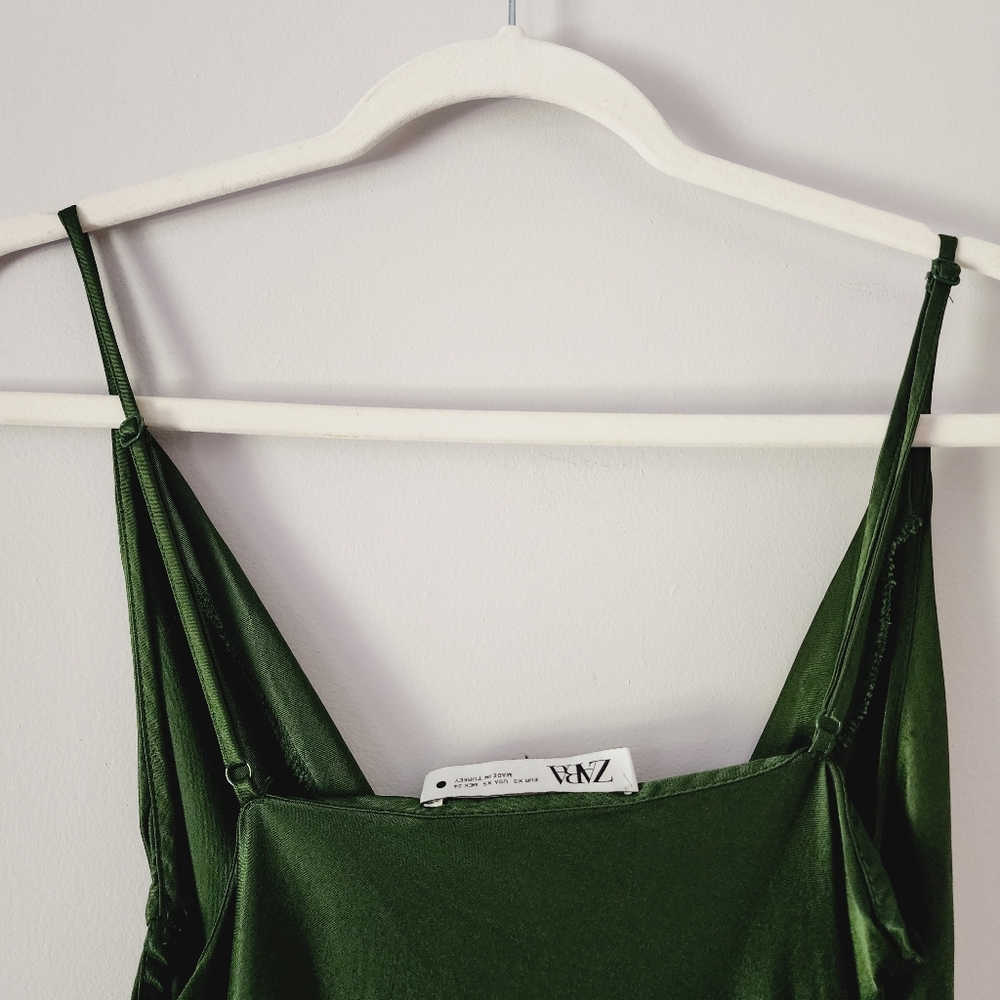 Zara Dark Green Midi Dress - Picture 9 of 14